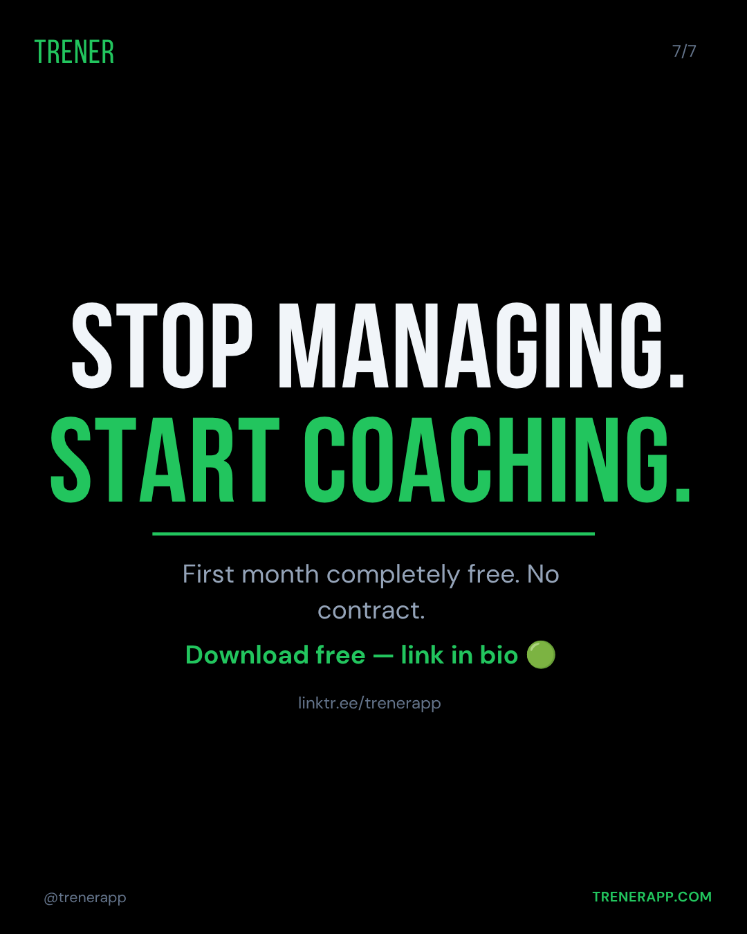 Stop managing. Start coaching. First month completely free, no contract.